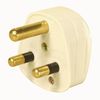 White 15 A Round Pin Plug. Bulk.