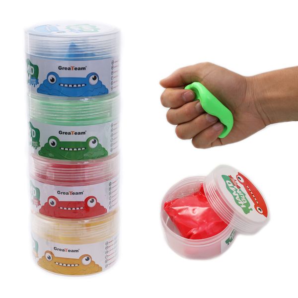 Exercise Putty - Therapy Putty - Play Putty for Kids (4 Pack, 1.8-oz Each) Hand Exercise Rehabilitation, Stress and Anxiety Relief, Increase fine Motor Skills and Finger Strength. - CLOUD PUTTY