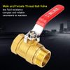 Brass High Performance Male/Female Valve 1 inch DN25 Water Pipe Valve with Red Handle
