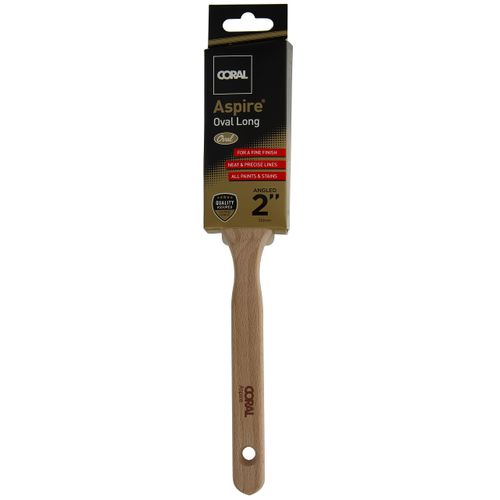Coral 31773 Aspire 2 inch Paint Brush Professional Firm Angled Cut with Oval American Long Profile for Fast Accurate Cutting-in Ultra-Smooth Finish with Trade Emulsion or Gloss FSC Wood Handle