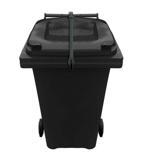 Wheelie Bin Strap Lock Strap in GREY - NO DRILLING, NO GLUEING - Easily Fitted