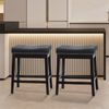 Set of 2 Counter Height Bar Stool Upholstered Backless Pub Kitchen Dining Chairs