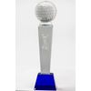 Longridge Crystal Golf Trophy with Golf Ball - Clear, 180 mm