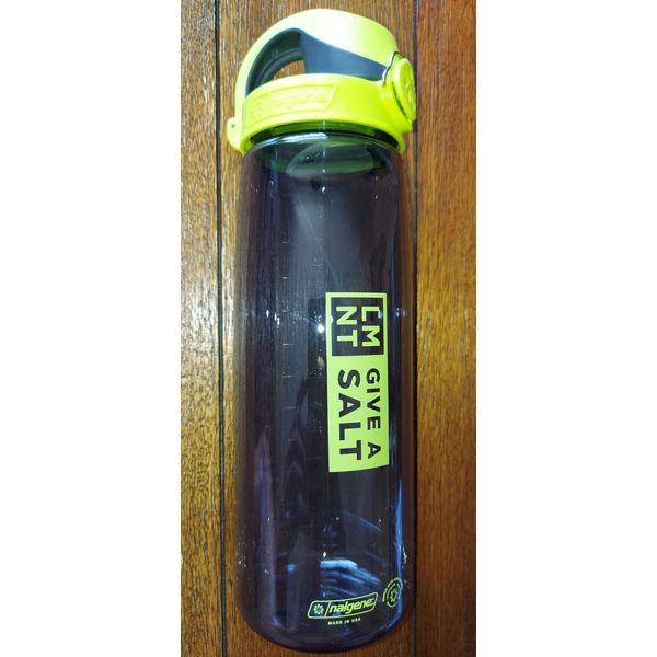 LMNT Electrolytes Give A Salt Nalgene Flip Top Lock Water Bottle Black Grey NEW