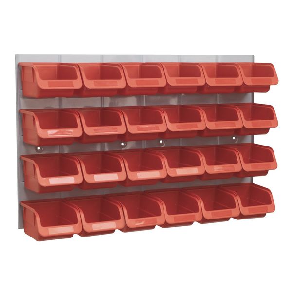 Sealey TPS130 Bin and Panel Combination 24 Bins, Red by Sealey