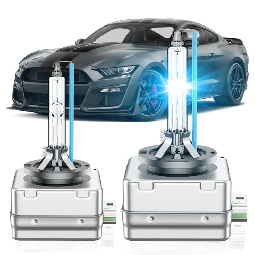 SENROBO Fit for Ford 2010-2023 Mustang Shelby GT350 GT500 2011-2015 Explorer XLT 2019-2023 Transit D3S HID Xenon Headlight Bulbs, High Low Beam Light Bulb, 8000K White Blue, Pack of 2