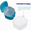 False Teeth Bath Box Denture Cleanning Set Container Soaking Denture Bath for Storing Soaking Dentures Cleaning Box with Filter1 Pcs(Light Blue)