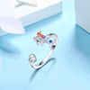 FOREVER QUEEN Adjustable Initial Letter Ring for Women 925 Sterling Silver Stackable Alphabet Rings
