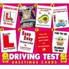 Driving test card, congratulations on passing your test card (Pass you did)