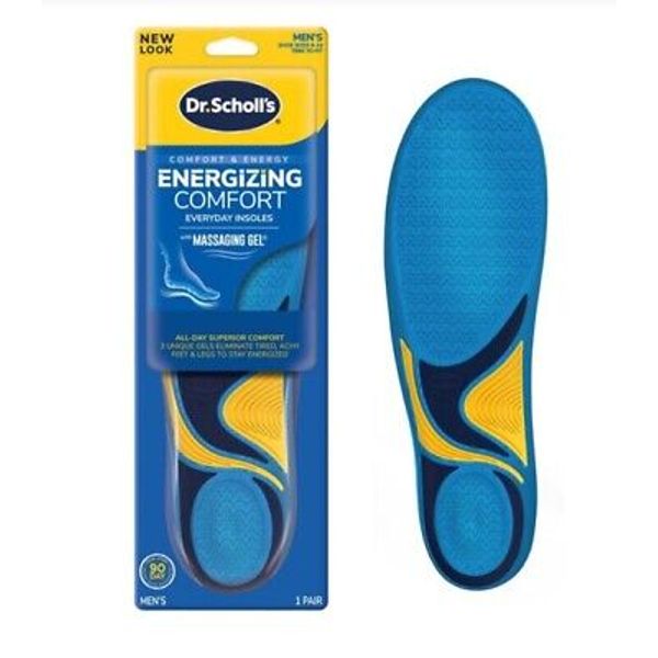 Dr. Scholl’s Comfort and Energy Massaging Gel Insoles, Men’s Size 8-14, 1