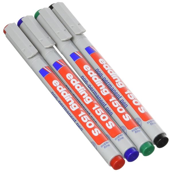 Edding E-150 Fasermaler, nicht permanent, 4 Stück
