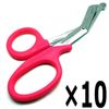 10 Pcs Pink Utility Scissors 7.25" Multi-Purpose DIY EMS EMT Shears Instruments