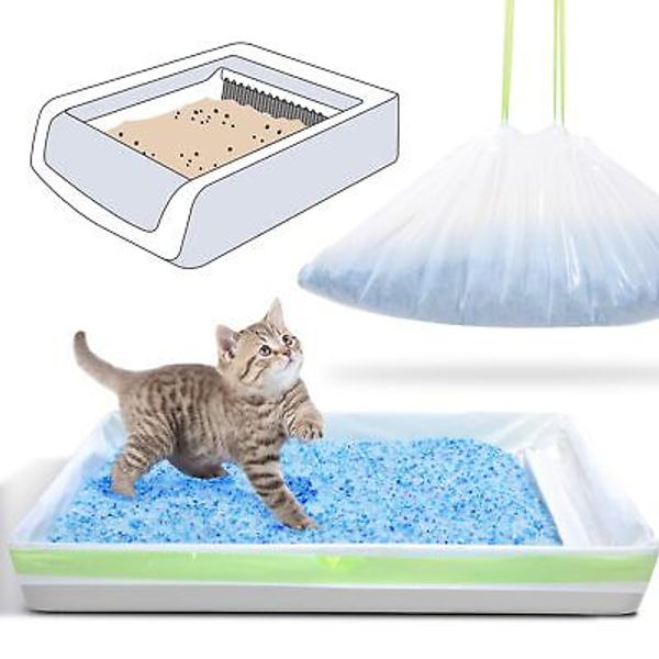 Cat Litter Liners for Pet Scoop Free Crystal Litter Tray Open/Hooded Litter P...