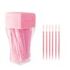 200pcs Double-Head Toothpicks Soft Plastic Oral Care Interdental Floss Cleaners Braces Brush,toothpicks(Pink)