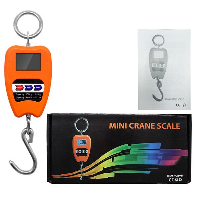 200 kg 441 Digital Hanging Scale Handheld Mini Crane Scale with Hooks for  Farm Hunting Fishing Outdoor kg/Lb/n