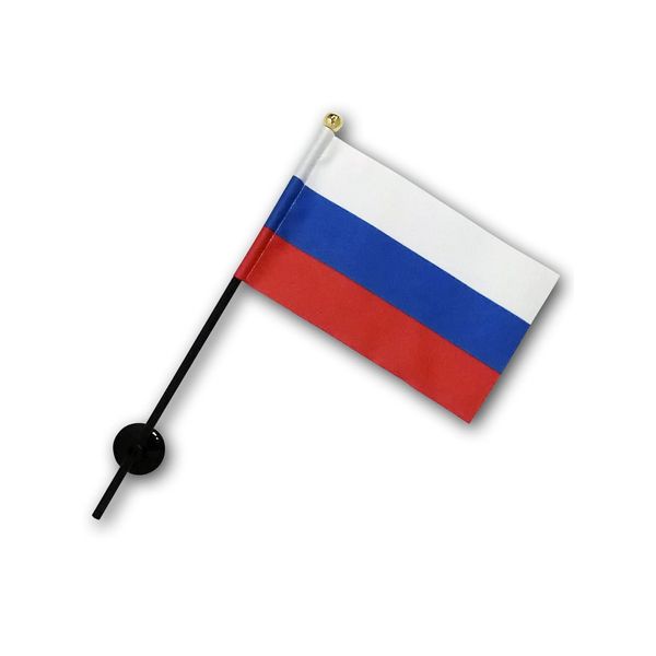 Russia Flag [Mini Flag Pole with Suction Cup with high-grade TR]