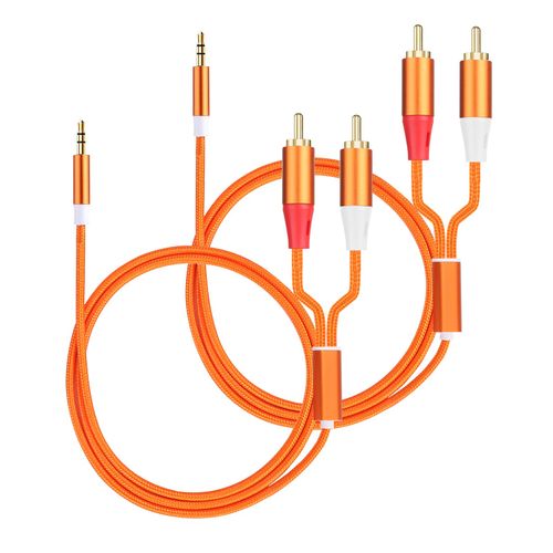 3.5mm to RCA Cable,2 RCA to 3.5mm AUX Cable for HiFi Systems, Speakers, MP3 Players, TVs, Computers, Smartphone, Home Theaters, Tablets, Amplifiers, Sound Bars, etc. （6.6ft/2 Pack）