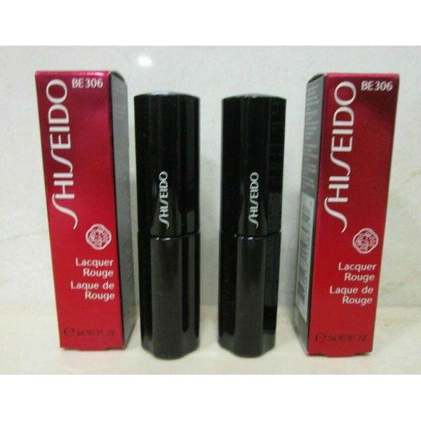 SHISEIDO LACQUER ROUGE BE 306 .2 OZ BOXED (LOT OF 2)