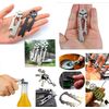 Harlorki 3 PCS Multi-function Skull EDC Tool Pocket Stainless Steel Key Ring Bottle Opener