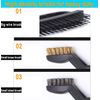 Wire Brush Set for Rust Remover, Small Wire Brushes for Cleaning Rust, 3Pcs Multi-function Copper & Steel Brushes for Brickworks, and Paint Removal(1big&2mini)