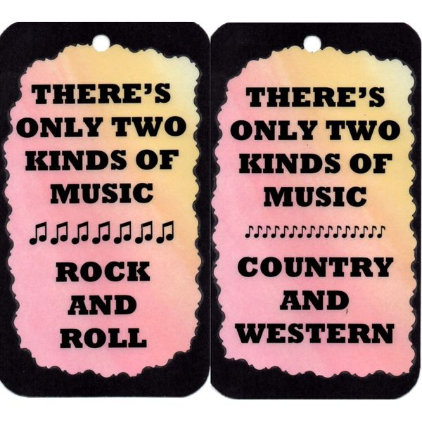 Set Of 2 Music 4" x 6" Kitchen Decor Signs/Plaques Sayings 5045 and 5046 Two Kinds Of Music Rock And Roll Country And Western Birthday Christmas Friendship House Warming Anytime Musician Gifts