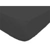 Soleil d'ocre Percale Fitted Sheet, Cotton, Anthracite, 90 x 190 cm