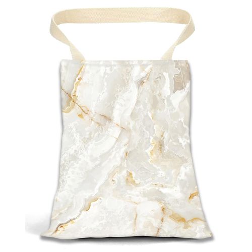 ANKVRP Car Garbage Can, Car Trash Bag, Car Garbage Bag, Hanging Car Trash Can for Car Accessories, Vehicle, Travelling, Camping, Cute Car Back Seat Organizer, Cute White Marble