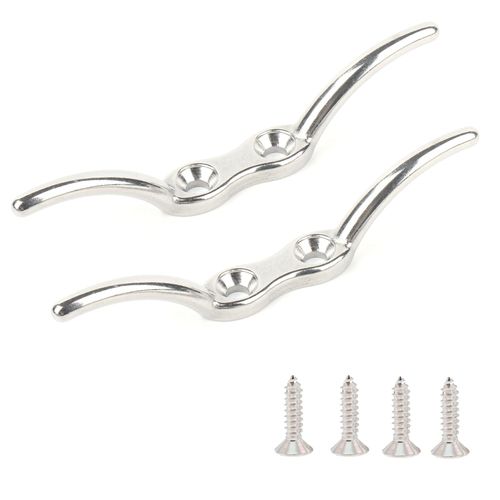 9Tong Marine Hardware 4" Heavy Duty Marine Stainless Steel Rope Cleat 4 Pack