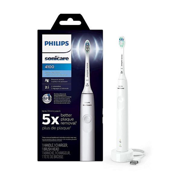 Philips Sonicare ProtectiveClean 4100 Electric Rechargeable Toothbrush, Plaque Control, Pastel Pink