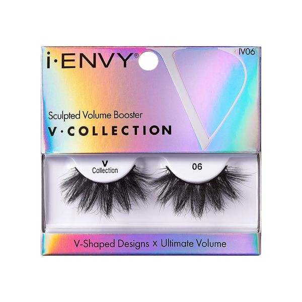 i-ENVY Fales Lashes, V-Shaped Volume Strip Lashes Dramatic Spiky Trendy Extension Soft Reusable Eye Lashes, Cat Eye Fluffy Fake Lashes (06)