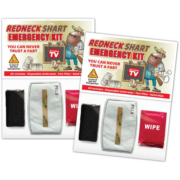 Redneck SHART Wet Fart Emergency Kit - Funny Gift Gag Party Favors, Birthday, Xmas Stocking Stuffer, White Elephant, Secret Santa and More! (2)