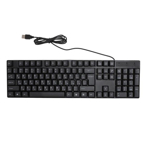 Ultra Slim Language 104 Keys Russian Keyboard, USB Wired Compact Computer Keyboard (Russian)
