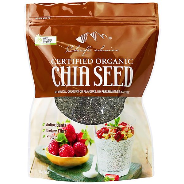 Chef's Choice Organic Chia Seed, BRC, HACCP Certified, Organic Chia Seed, 2.2 lbs (1 kg)