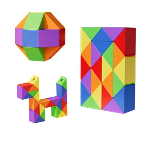 Fidget Snake Cube Puzzles Twist Toys for Kids Sensory Toy Brain Teaser Quiet Fidget Toys for Kids 6-12 Adults Magic Snake Cube Triangle Snake Fidget Toy Ball(24 Blocks)