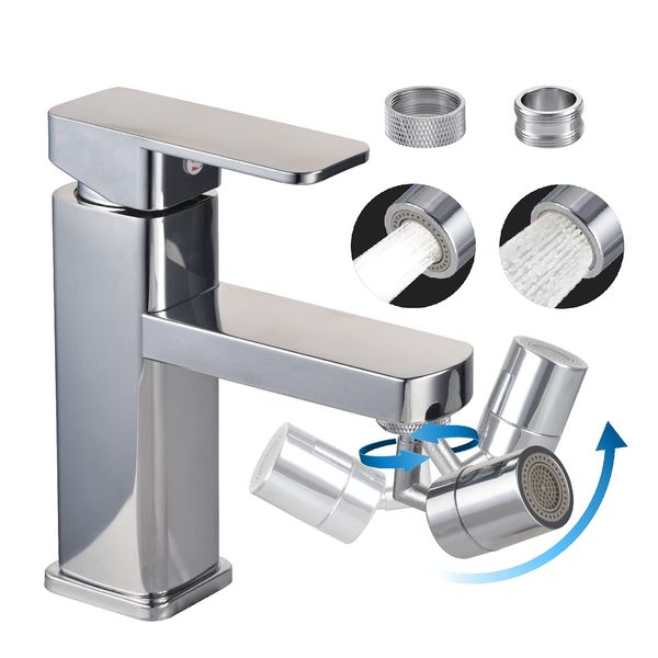 Srmsvyd 720° Swivel Sink Faucet Aerator, Bathroom Sink Spray Aerator Anti-Splash Rotate Faucet and Water Saving Faucet Sprayer Head Attachment for Kitchen Backyard