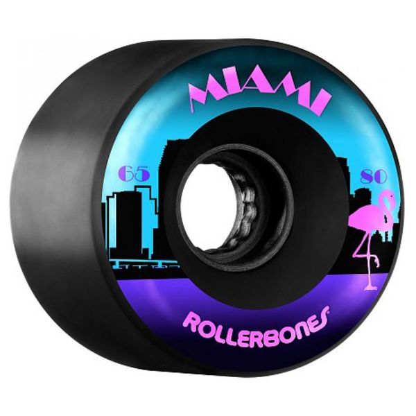 RollerBones Outdoor Miami 65mm 80a Roller Skate Wheels 8pk Black