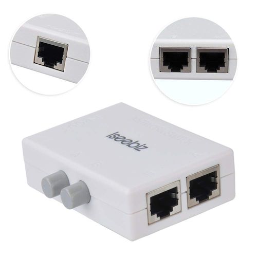 Iseebiz® aisi-bi-zu LAN Switching Charger 2 to 1 1 to 2 Switch All Wiring and Physical to switch on Switch with Electrical NO LAN Switch Network Switching Hub