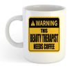 grabmybits Warning - This Beauty Therapist Needs Coffee White Mug, Gift, Work, Present