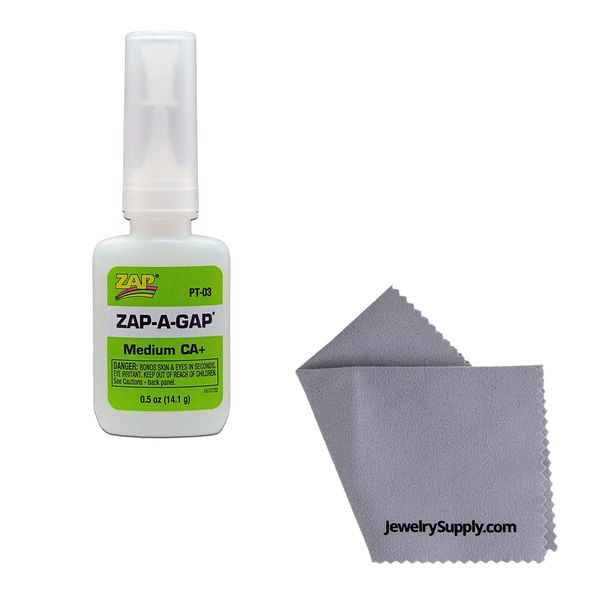 JewelrySupply Zap-A-Gap Glue Bundle with Premium Buffing Cloth
