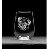 Pug (P3AD) dog themed stemless wine glass, 17 oz.