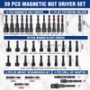 WORKPRO 39PC Magnetic Nut Driver Set SAE&Metric Impact Drill Driver Bit 1/4" Hex
