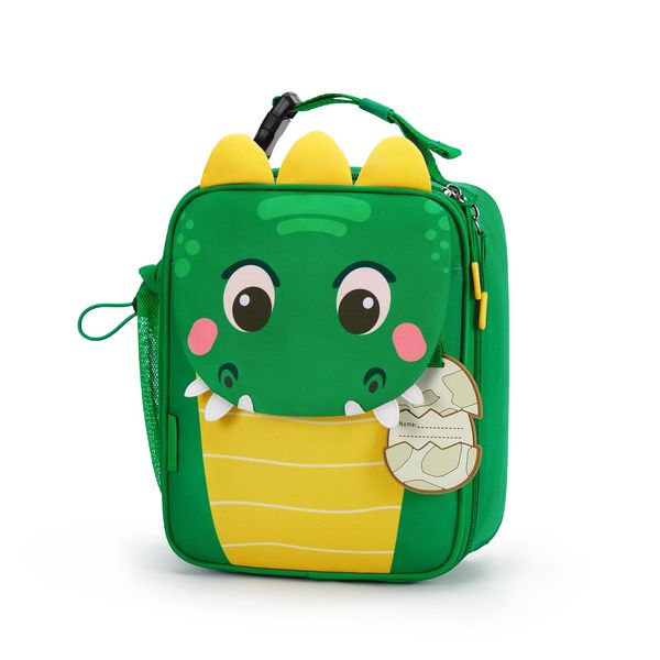 TOURIT Kids Lunch Box Insulated Lunch Bag for Kids with Water Bottle Holder, Water-resistant Lightweight Lunch Tote Bag for Boys Girls to School, Picnics, Dinosaur