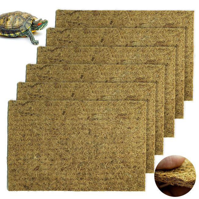 Yarrdfir Coconut Fiber mat, Natural Coco Liners for planters Tortoise Carpet Mat for Pet (12"x16"x 10pcs)