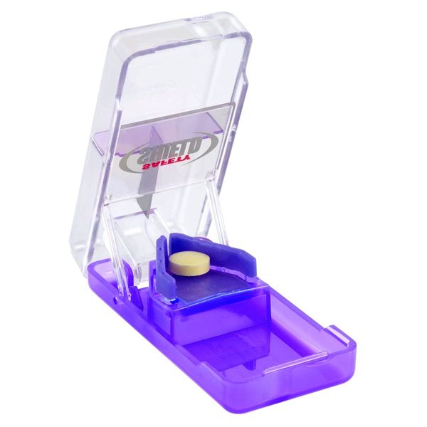 Ezy Dose Pill Cutter with Safety Shield, Daily Usage, Safely Cut Pills, Vitamins and Tablets, Accurate and Easy Cutting, Travel Sized, Color May Vary, BPA Free