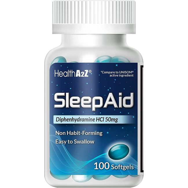 Sleep Aid Diphenhydramine HCl 50mg 100 Softgels Supports Deeper