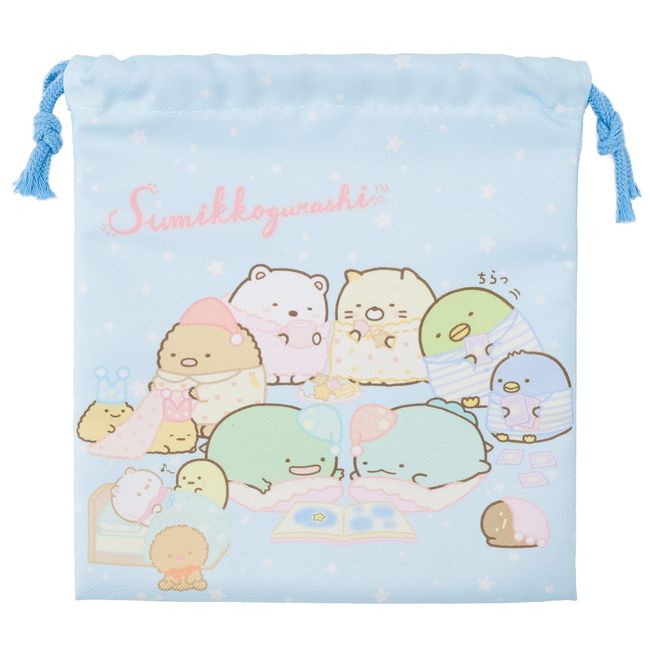 T'S Factory Sumikko Gurashi Together with Otomari Kai Double Sided Print, 7.9 inches (20 cm) Drawstring