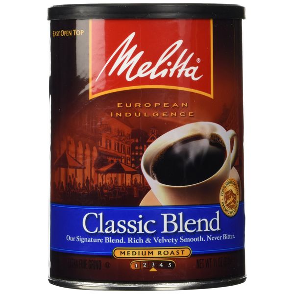 Melitta Classic Blend Medium Roast Ground Coffee, 11-Ounce (Pack Of 4)