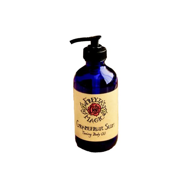 Grapefruit Slim Toning Body Oil by Freyja's Magic, All Natural and Handmade, 8 oz