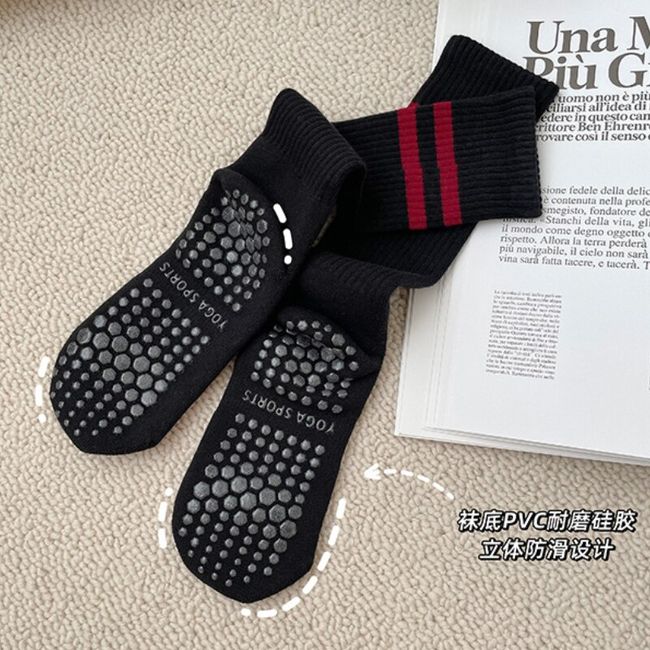 New Fashion Vintage Striped Cotton Breathable Yoga Socks Anti