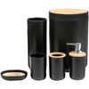Black Bathroom Accessories Set 6 Piece Bath Ensemble for Decorative Countertop